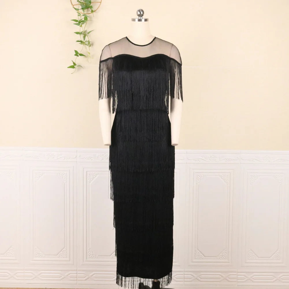 Prom Dress Tassel Plus Size Women