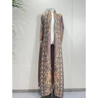 Miyake Pleated Print Foldable Collar Long Sleeve Coats
