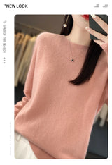 Women's Casual Knitted Pullover Coat – Soft O-Neck Winter Sweater
