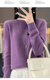 Women's Casual Knitted Pullover Coat – Soft O-Neck Winter Sweater
