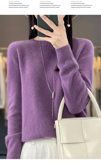 Women's Casual Knitted Pullover Coat – Soft O-Neck Winter Sweater