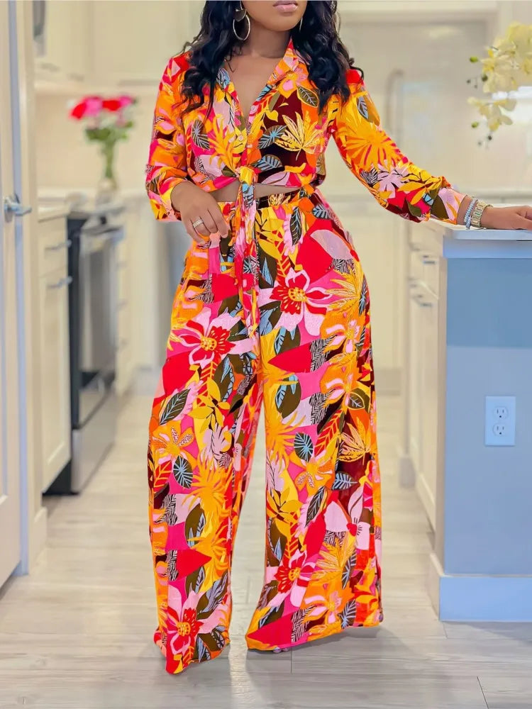 Spring Summer New Long Sleeved Printed Suit