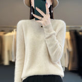 Women's Casual Knitted Pullover Coat – Soft O-Neck Winter Sweater