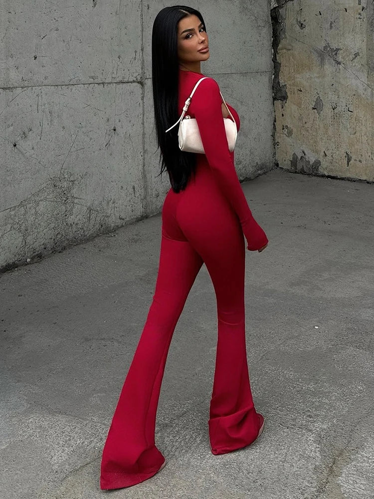 Mozision Sexy Hollow Out Jumpsuits Sets