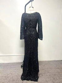 Sexy Wedding Bridesmaid Sequin Long Sleeve Dresses