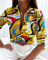 Long Sleeve Shirt Blouse Women Office Elegant