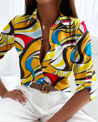 Long Sleeve Shirt Blouse Women Office Elegant