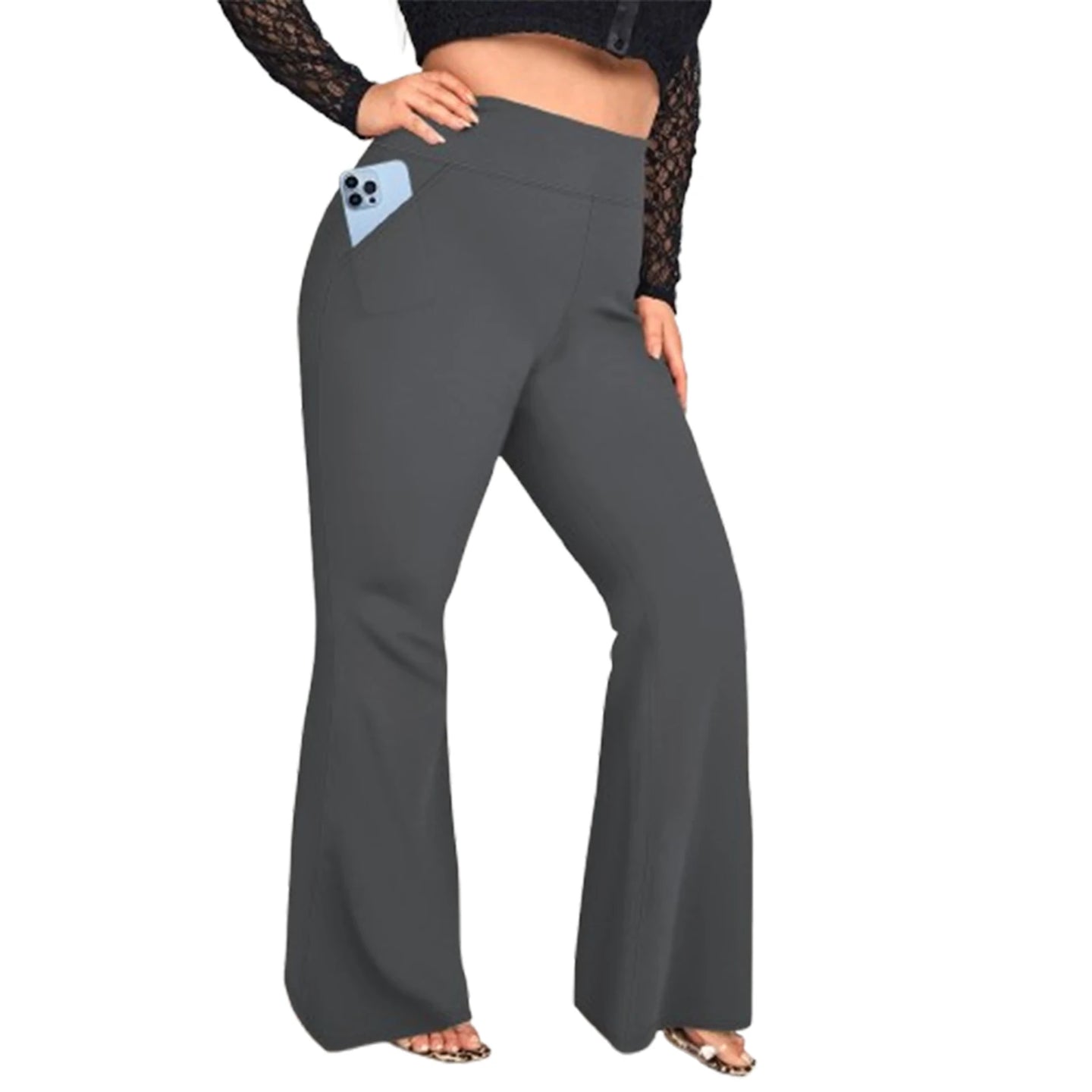 Women Plus Size High Waist Wide Leg Palazzo Pants