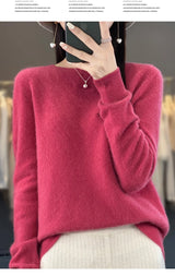 Women's Casual Knitted Pullover Coat – Soft O-Neck Winter Sweater