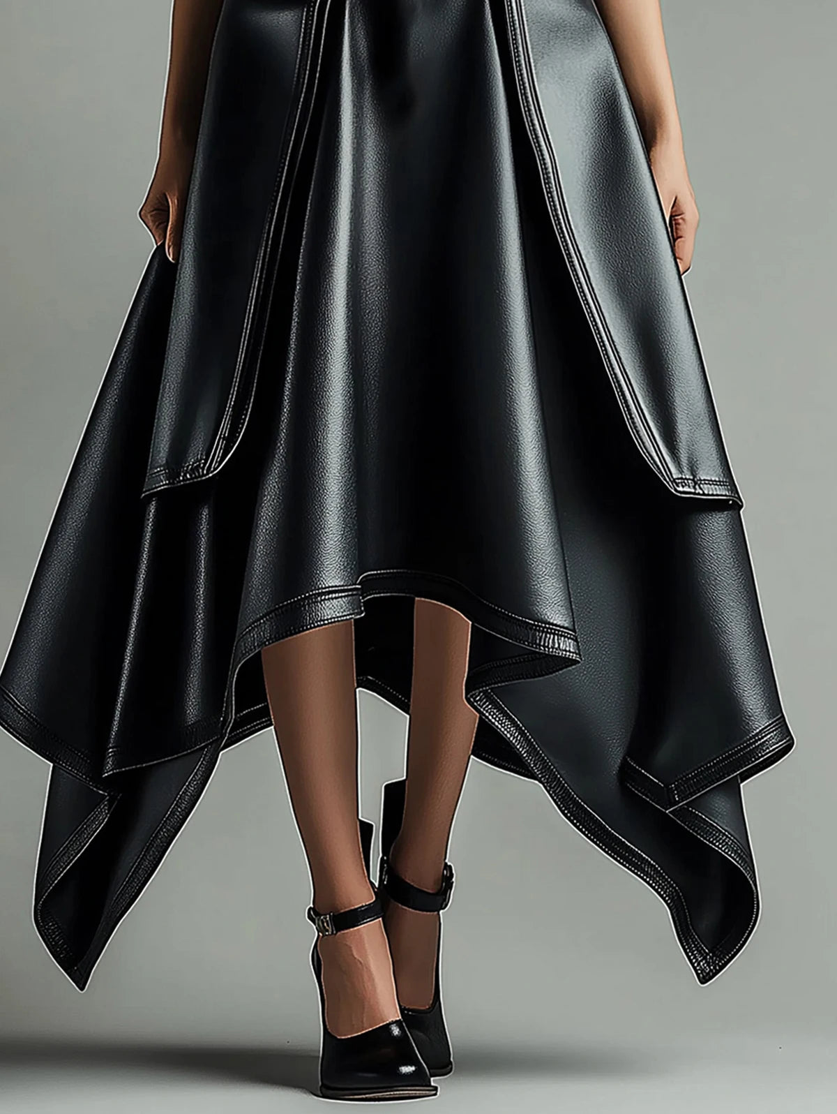 Women's PU Leather Long Maxi Skirt