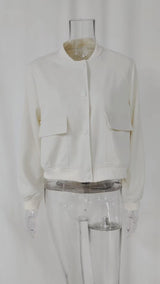 Fashion Women Elegant Solid Bomber Jacket