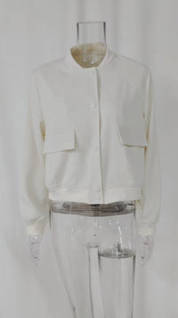 Fashion Women Elegant Solid Bomber Jacket