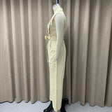 Sleeveless Lace-Up Wide-Leg Jumpsuit