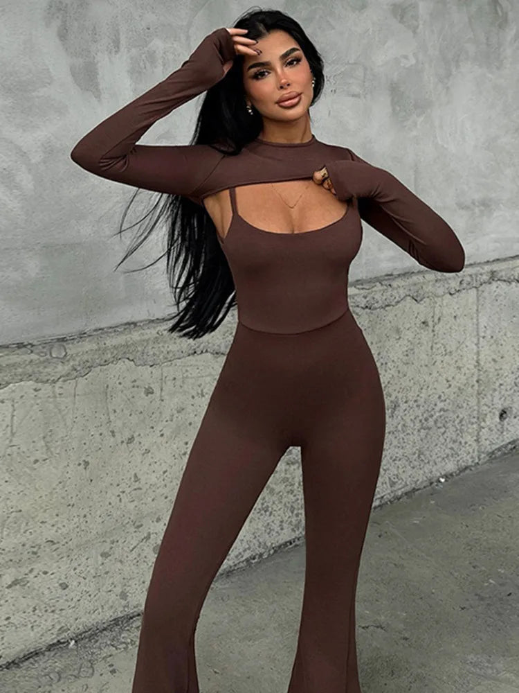 Autumn/Winter New 2025 Stretch Tight Jumpsuit