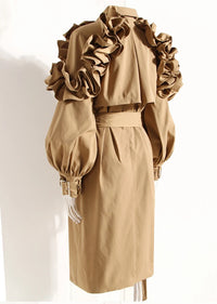 Lautaro Long Black Khaki Trench Coats