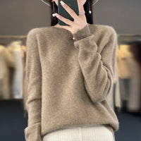 Women's Casual Knitted Pullover Coat – Soft O-Neck Winter Sweater