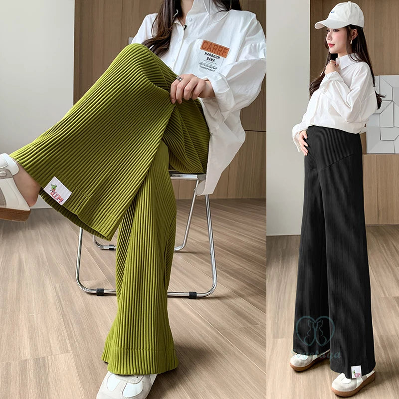 Fashion Pleat Chiffon Maternity Pants