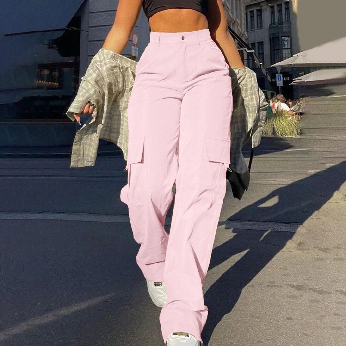 Women Stretch Twill Wide Leg Pants
