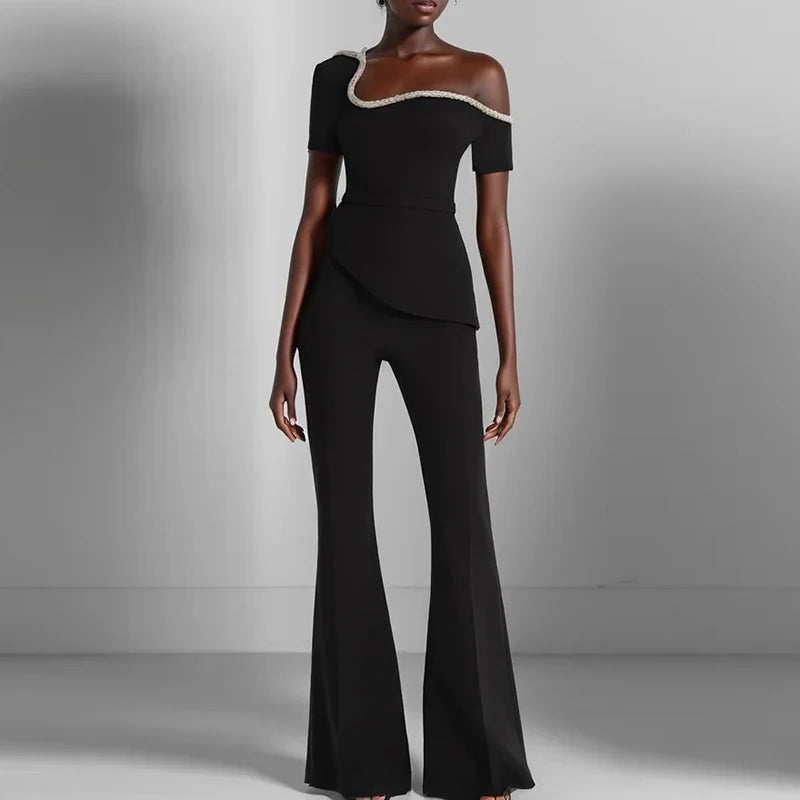 Dawery Sexy High Waist Asymmetrical Slim Jumpsuit