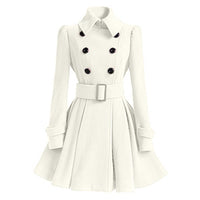 Autumn elegant woolen coat Fashion Lace-Up