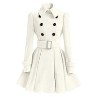 Autumn elegant woolen coat Fashion Lace-Up