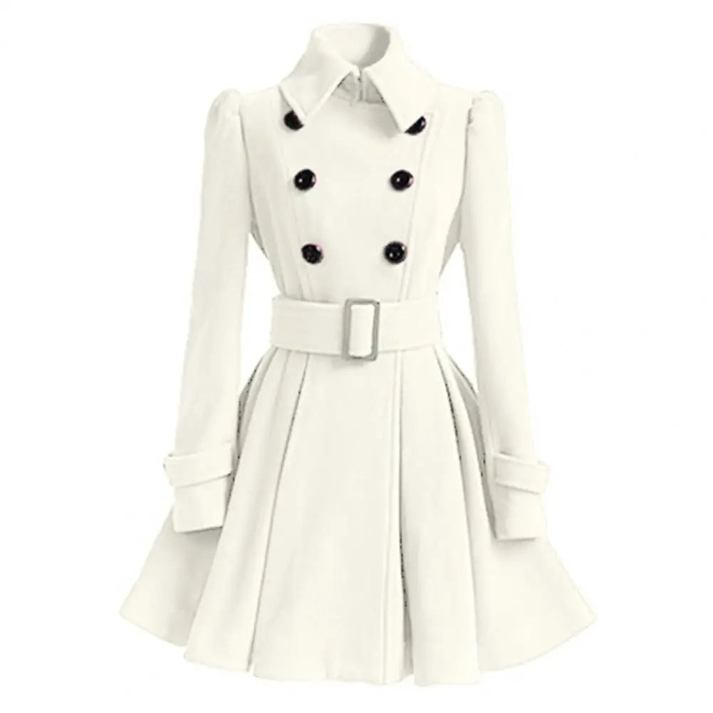 Autumn elegant woolen coat Fashion Lace-Up