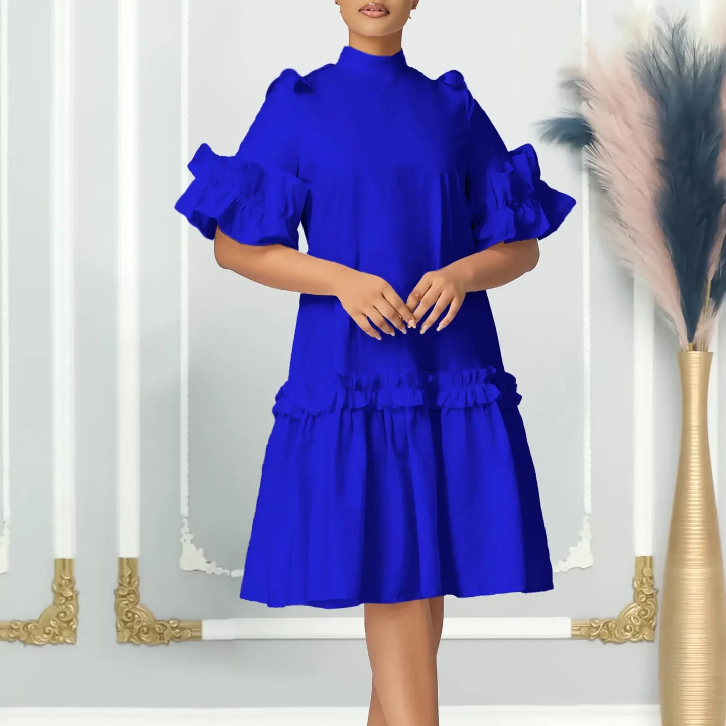 Elegant Half Sleeve Polyester gowns