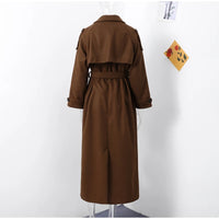 Street Ribbed Woolen Long Coat