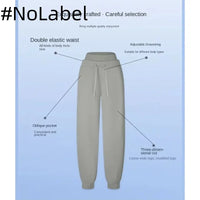 Brown Thickened Lamb Fleece Lining Sweatpants