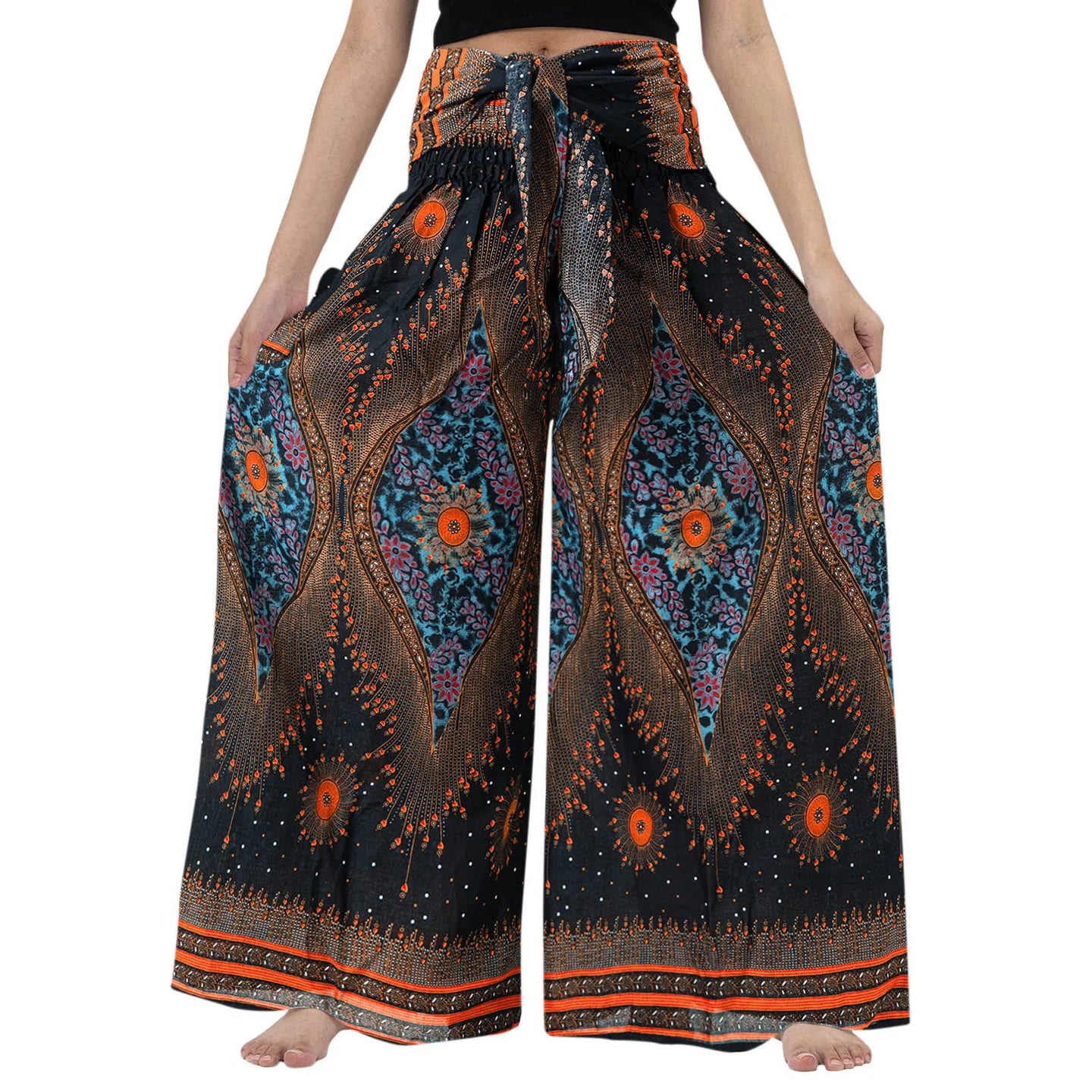 Elastic Wide Leg Pants Fashion Chiffon Trousers