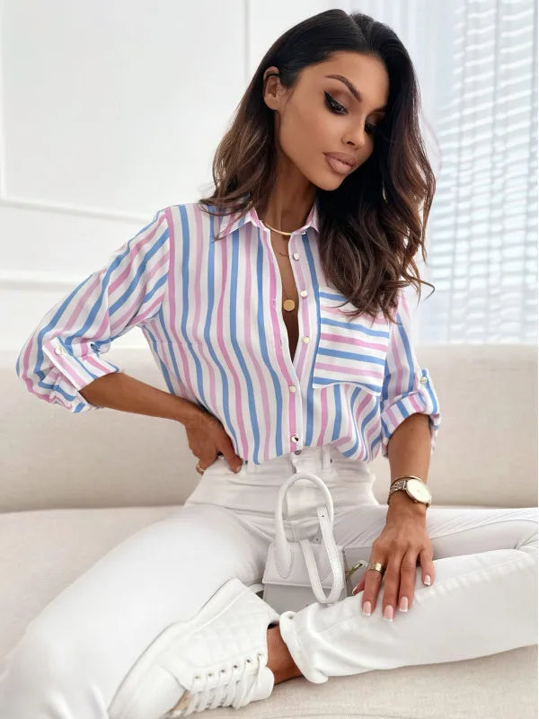 Long Sleeve Shirt Blouse Women Office Elegant