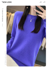 Women's Casual Knitted Pullover Coat – Soft O-Neck Winter Sweater