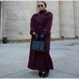 Vintage Double-Breasted Wool Women's Coat – Classic Retro Style