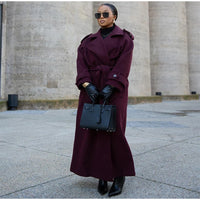 Vintage Double-Breasted Wool Women's Coat – Classic Retro Style