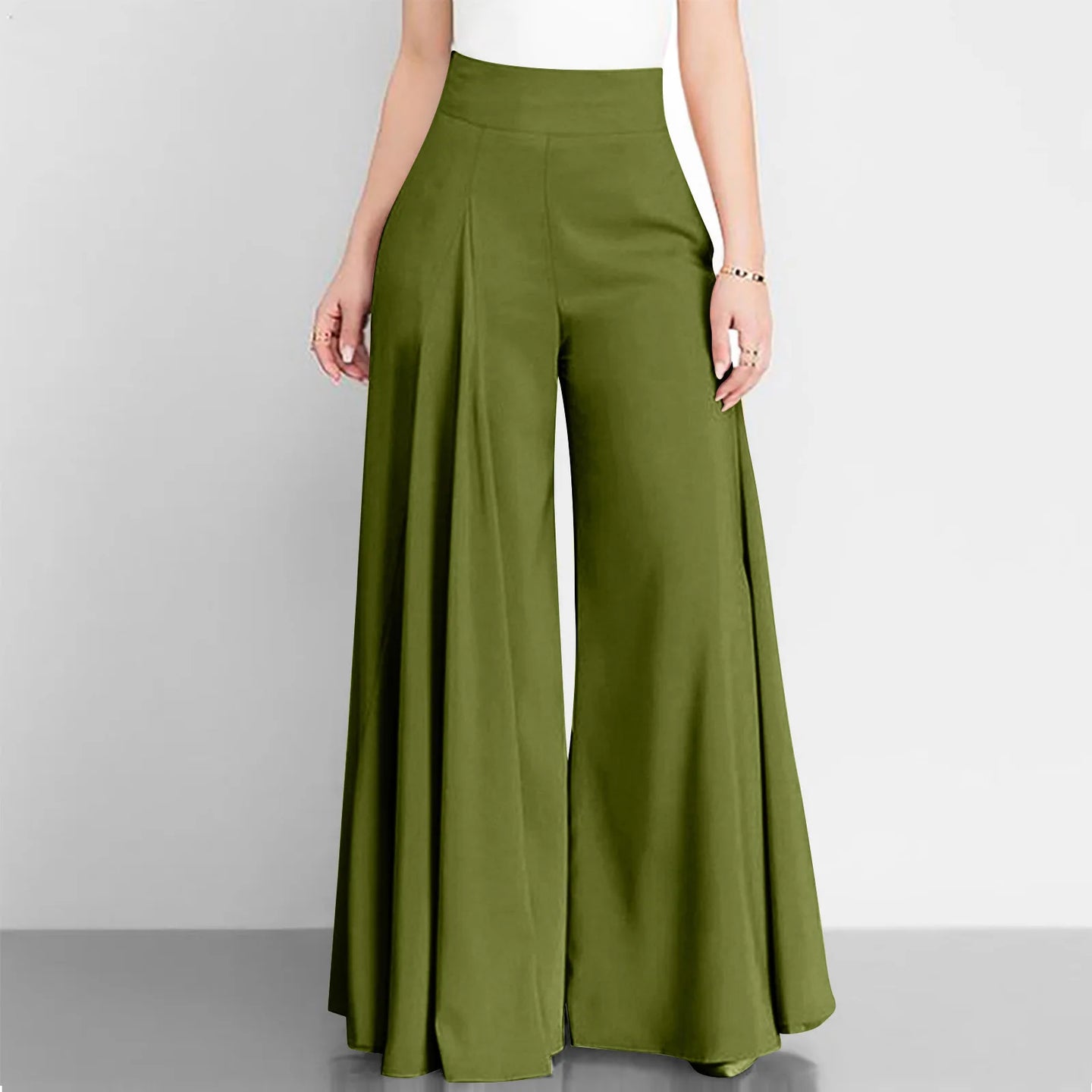 Womens High Waist Wide Leg Pants