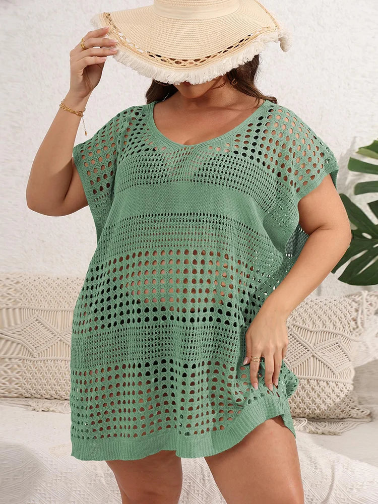 GIBSIE Plus Size Bikini Cover Up For Women