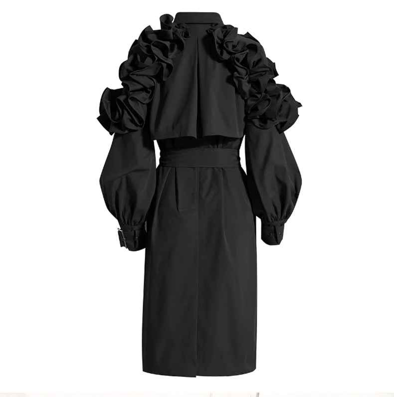 Lautaro Long Black Khaki Trench Coats