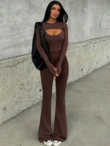 Autumn/Winter New 2025 Stretch Tight Jumpsuit