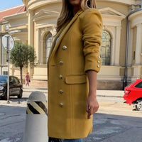 Women Wool Coat Autumn Winter Long Sleeve