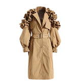 Lautaro Long Black Khaki Trench Coats