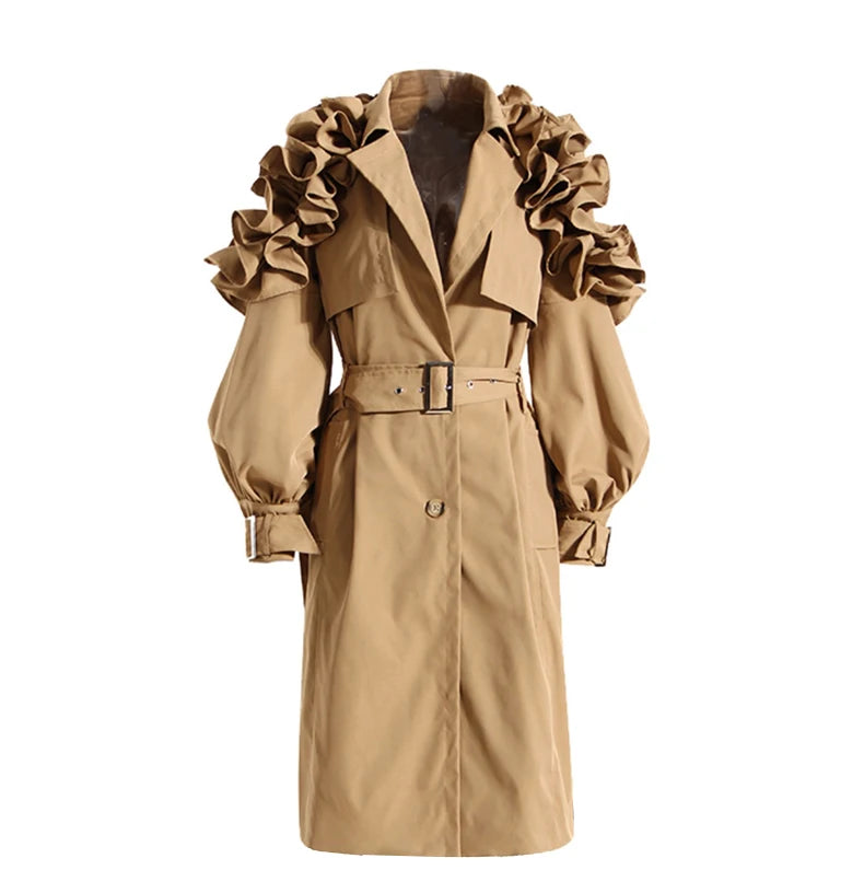 Lautaro Long Black Khaki Trench Coats