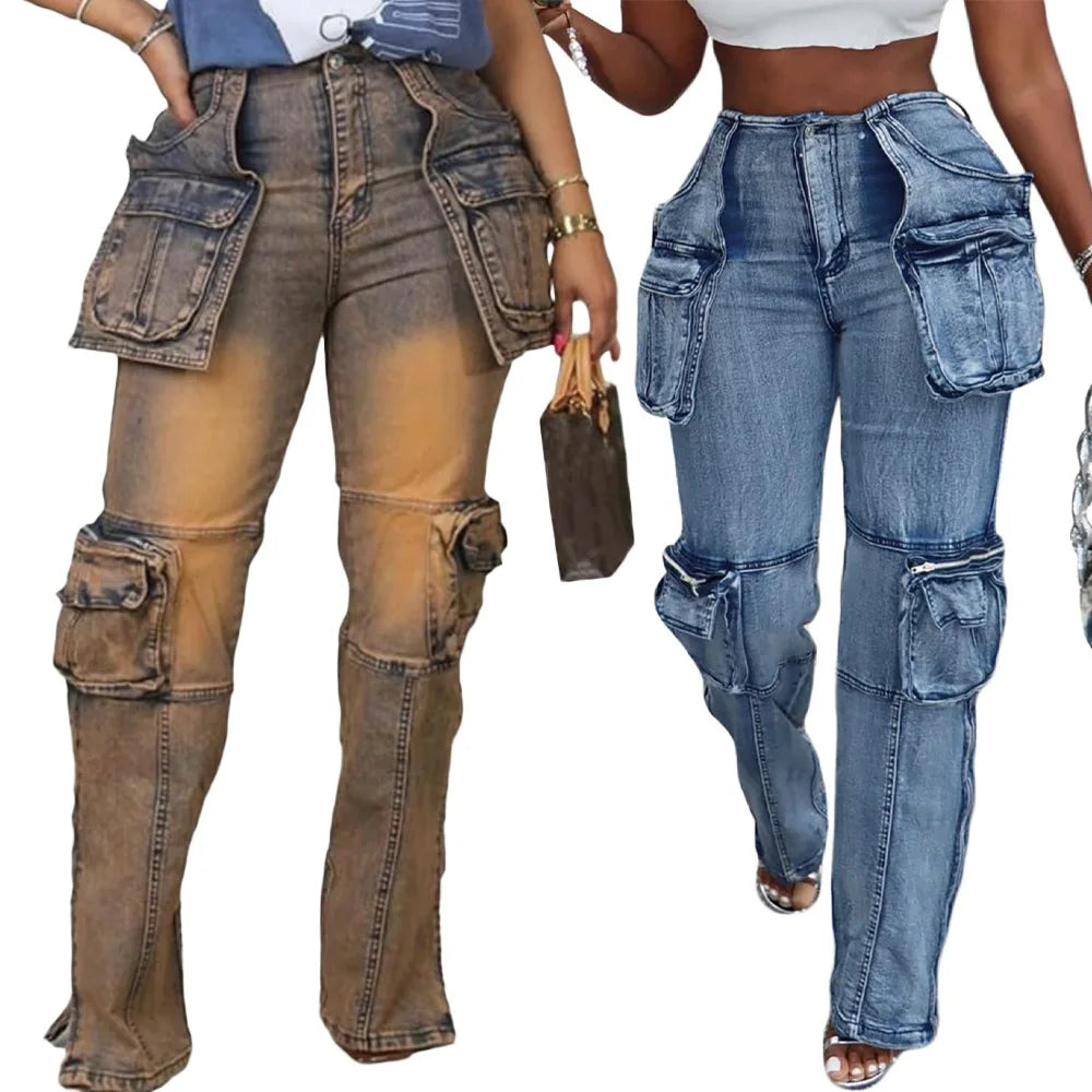 Vintage Washed Distressed Women Jeans