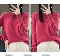 Women's Casual Knitted Pullover Coat – Soft O-Neck Winter Sweater