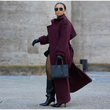 Vintage Double-Breasted Wool Women's Coat – Classic Retro Style