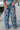 Blue Heart Cut Out Wide Leg Denim Jeans