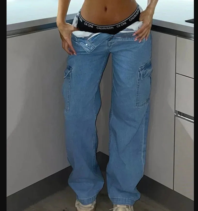 Women High Waist High Elastic Solid Jeans
