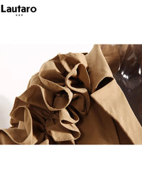 Lautaro Long Black Khaki Trench Coats