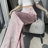 Satin Jacquard Suit Pants for Women