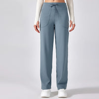 wide leg yoga pants drawstring