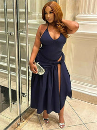 Tossy 2 Piece-Set Female V-Neck Jumpsuit Outfits